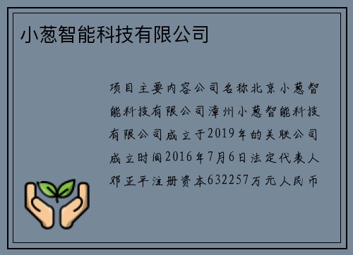 小葱智能科技有限公司